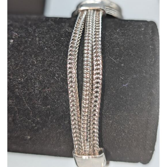 Ginger Snaps Silver Tone Chain Toggle Clasp Bracelet W/ Four Snaps - Picture 5 of 8